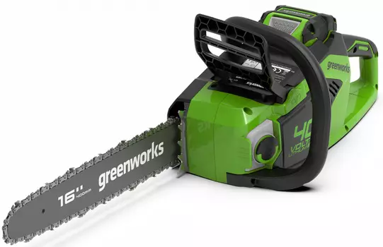 Цепная пила аккумуляторная "GreenWorks" GD40CS18, 40V, 40 см, до 1,8 КВТ, с АКБ 2АЧ и ЗУ