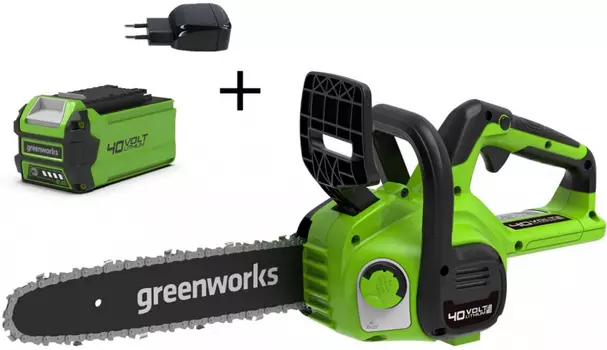 Цепная пила "Greenworks" аккумуляторная 40V, 30см, с 1xАКБ 2Ач и ЗУ