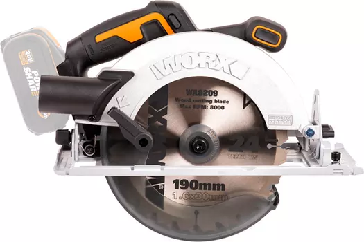 Циркулярная пила аккумуляторная бесщеточная "WORX" WX520.9, 20В 190 мм, без АКБ и ЗУ