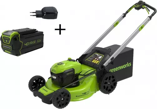 Газонокосилка аккумуляторная "Greenworks" 40V, 48см самоходная c 1хАКБ 4 Ач и ЗУ