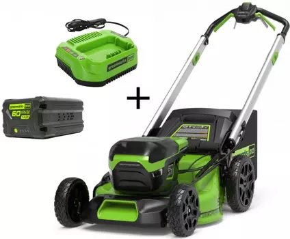 Газонокосилка аккумуляторная "Greenworks" 60V, 51см, самоходная, бесщеточная, c 1хАКБ 4Ач и ЗУ