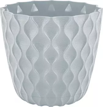 Горшок для цветов "InGreen" Wave с дренажной сеткой и съемным поддоном утренний туман 1,4л