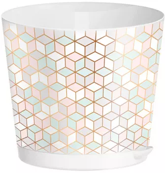 Горшок "Idiland" Oregano с прикорневым поливом с декором белый 2л