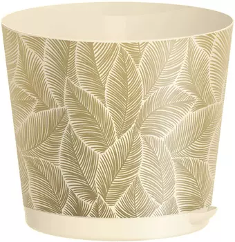 Горшок "Idiland" Oregano с прикорневым поливом с декором светло-бежевый 2л