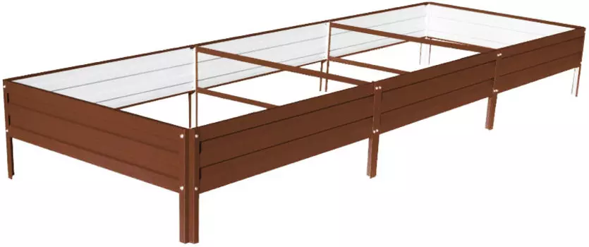 Грядка "Семь Семян" металлическая коричневая 1х3х0,22м