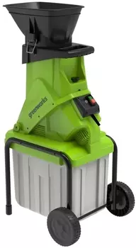 Измельчитель "Greenworks" садовый электрический 220В, 2500Вт с контейнером