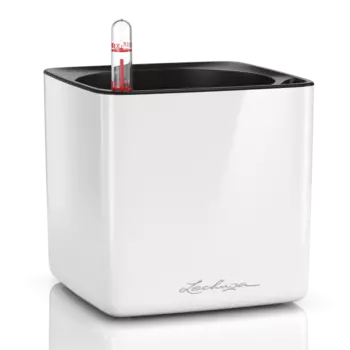 Кашпо "LECHUZA" Cube Glossy 14 белый 0,4л