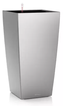 Кашпо "LECHUZA" Cubico Premium 22 серебристый 6л