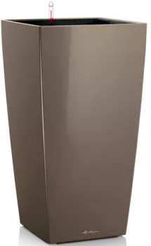 Кашпо "LECHUZA" Cubico Premium 22 серо-коричневый 6л