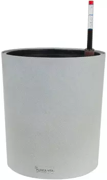 Кашпо "PLANTA VITA" Cylinder Stone grey с автополивом D32xH36см