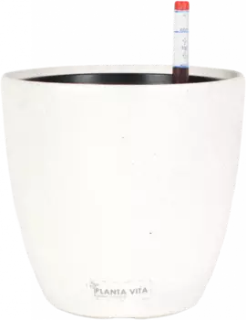 Кашпо "PLANTA VITA" Round Stone grey с автополивом D42xH37см