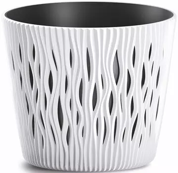 Кашпо "Prosperplast" Sandy Round белый 5л