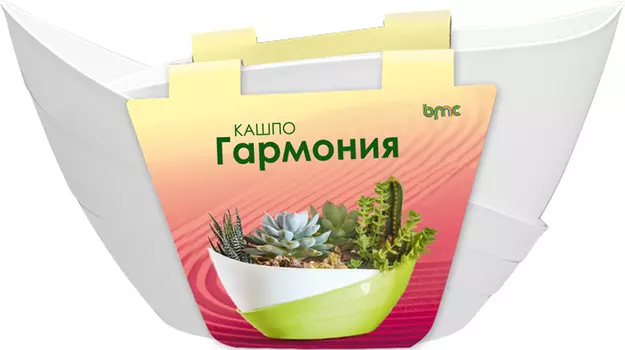 Кашпо "ВMC ПЛАСТИК" Гармония белый 1,5л