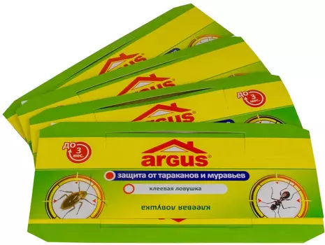 Клеевая ловушка "Argus" от тараканов и муравьев Стандарт 4шт