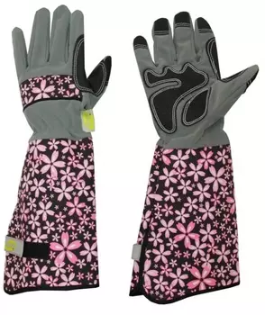 Перчатки "Listok" полиэстер с синтетической замшей с манжетой для роз M 1 пара