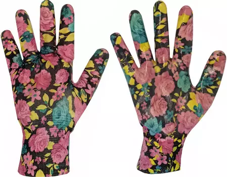 Перчатки "Солнце Сад" из полиэстра с полиуретановым покрытием серые M 1 пара