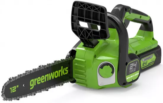 Пила "GreenWorks" цепная аккумуляторная GD24CS30, 24V, 30см, бесщеточная, c АКБ 2 АЧ и ЗУ