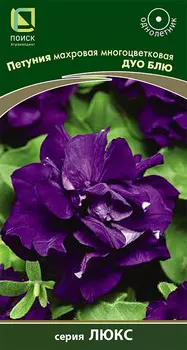 Семена Петуния махровая многоцветковая "Поиск" Дуо блю 10шт