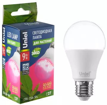 Светодиодная лампа "Uniel" для растений 9Вт