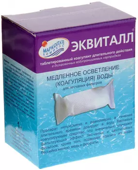 Таблетки "Маркопул Кемиклс" Эквиталл в картридже, коагулянт (осветлитель) длительного действия 1кг
