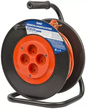 Удлинитель "Uniel" силовой на пластиковой катушке 4 гнезда, 40м