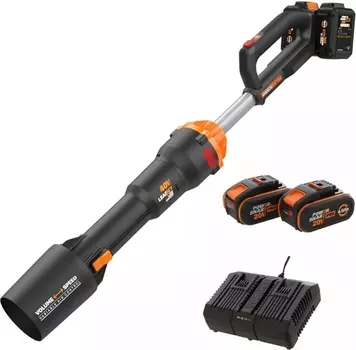 Воздуходувка "WORX" аккумуляторная WG585E, 40В 4АЧх 2, ЗУ 2x2А