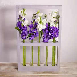 Деревянная рамка с маттиолой