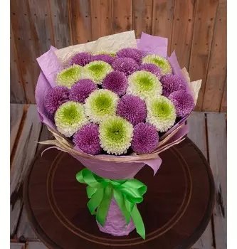 Букет-дуэт хризантем "Чувства и любовь" (15,21,35,51 или 75)