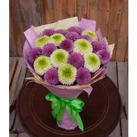 Букет-дуэт хризантем "Чувства и любовь" (15,21,35,51 или 75)