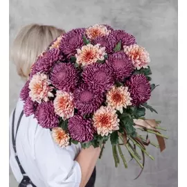 Букет-дуэт хризантем "Изыск" (15,21,35,51 или 75)
