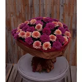 Букет-дуэт хризантем "Ноты осени" (15,21,35,51 или 75)