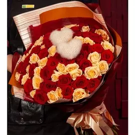 Букет-дуэт "Ленто" (25,51,75 или 101). Цветы на заказ с доставкой.