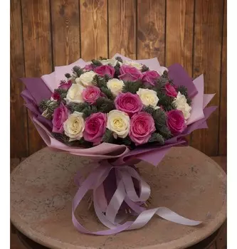 Букет-дуэт роз "Стихия чувств" (15,25,35,51,75 или 101)