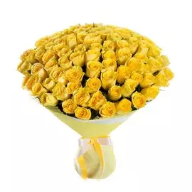 Букет из 101 желтой розы "Ты мое Солнце"