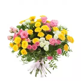 Букет из 15 кустовых роз "Пушинка"