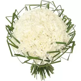Букет невесты из белых гвоздик "Воздушный"