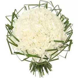 Букет невесты из белых гвоздик "Воздушный"