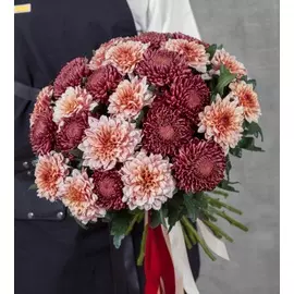 Букет одноголовых хризантем "Фантазия" (21, 35 или 51)