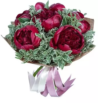 Букет пионов "Red Charm"