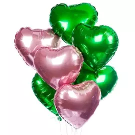 Букет шаров "Летние сердца" (7 или 15 шаров)