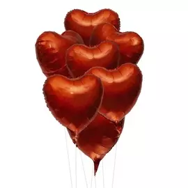 Букет шаров "Оранжевые сердца. Голография" (7 или 15 шаров)