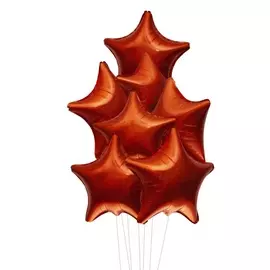 Букет шаров "Оранжевые звёзды. Голография" (7 или 15 шаров)