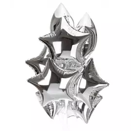 Букет шаров "Серебряные звезды" (9 или 18 шаров)