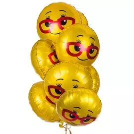 Букет шаров "Смайл в очках" (7 или 15 шаров)