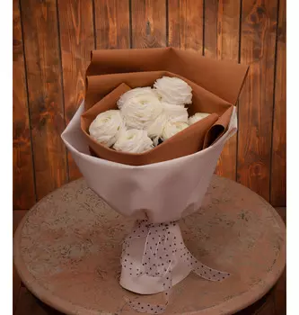 Букет-соло белых ранункулюсов (5,7,9,15 или 25)