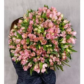 Букет-соло "Розовые альстромерии" (15,25,35,51,75 или 101)