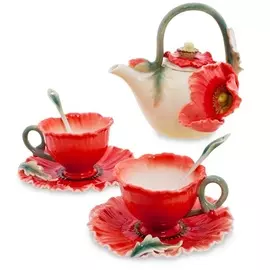 Чайный набор "Маки" на 2 персоны (Pavone)