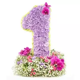 Композиция "Цветочная цифра". Любая цифра на Ваш выбор!