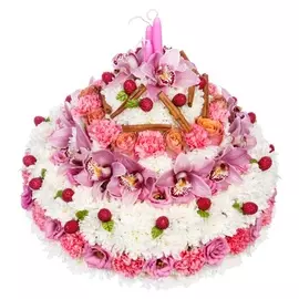 Композиция "Цветочный торт" (40х40см)