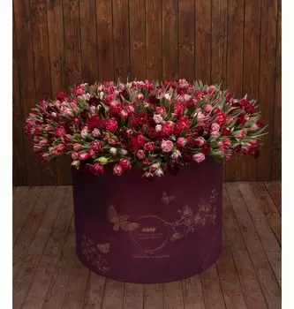 Композиция из 1001 тюльпан "Виво любви"